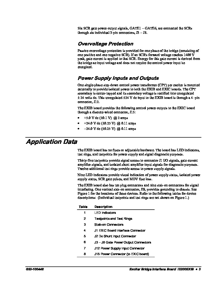 First Page Image of IS200EXIBG1AAA IGCT Exciter Bridge Interface Board App Data.pdf